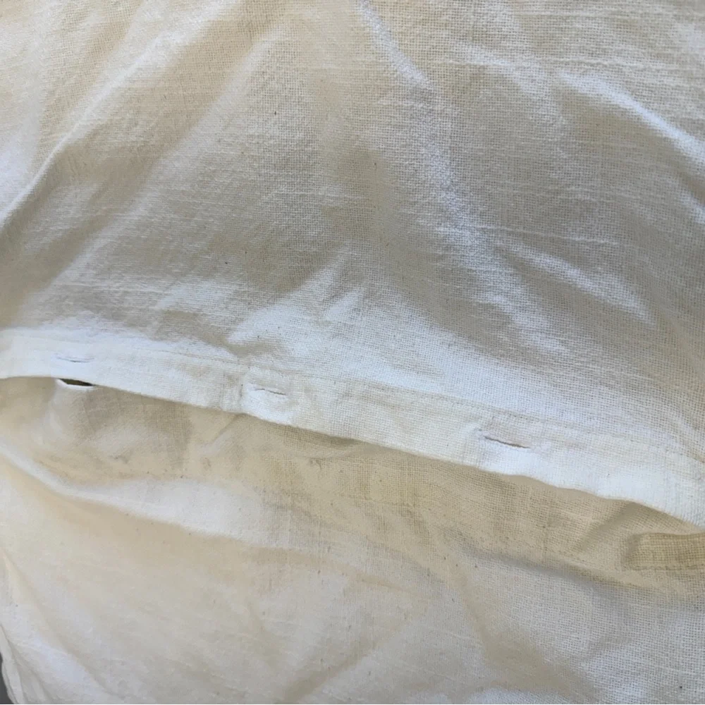 West Elm Embroidered Floral Pillow Cover Cream White Ivory 18x18